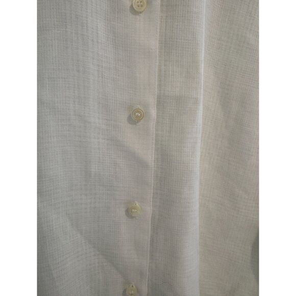 Vintage NWT Liz Claiborne 100%  Linen White Top Button Up Shirt Long Sleeve - Picture 5 of 5